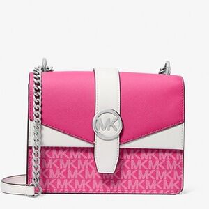 Michael Kors Greenwich Small Color-Block Signature Logo Crossbody Shoulder Bag